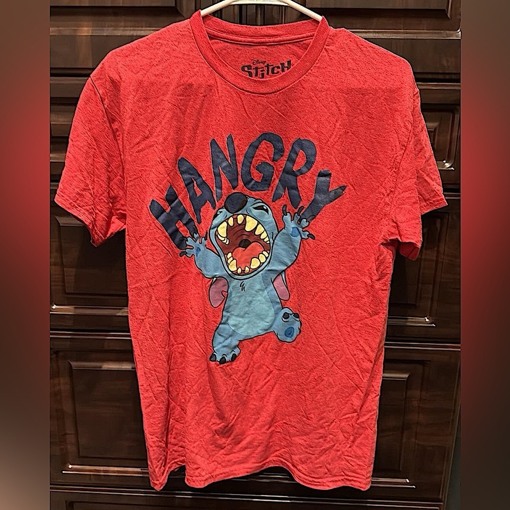 Red Hangry Stitch T-Shirt Disney MEDIUM